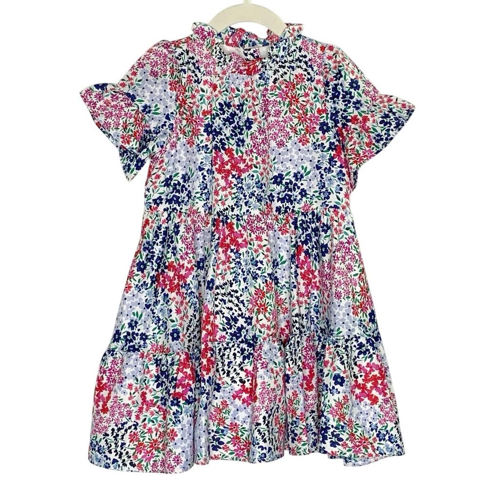 Janie and Jack Floral Ruffle Cuff Dress 5 Egyptian Blue Floral Wildflower